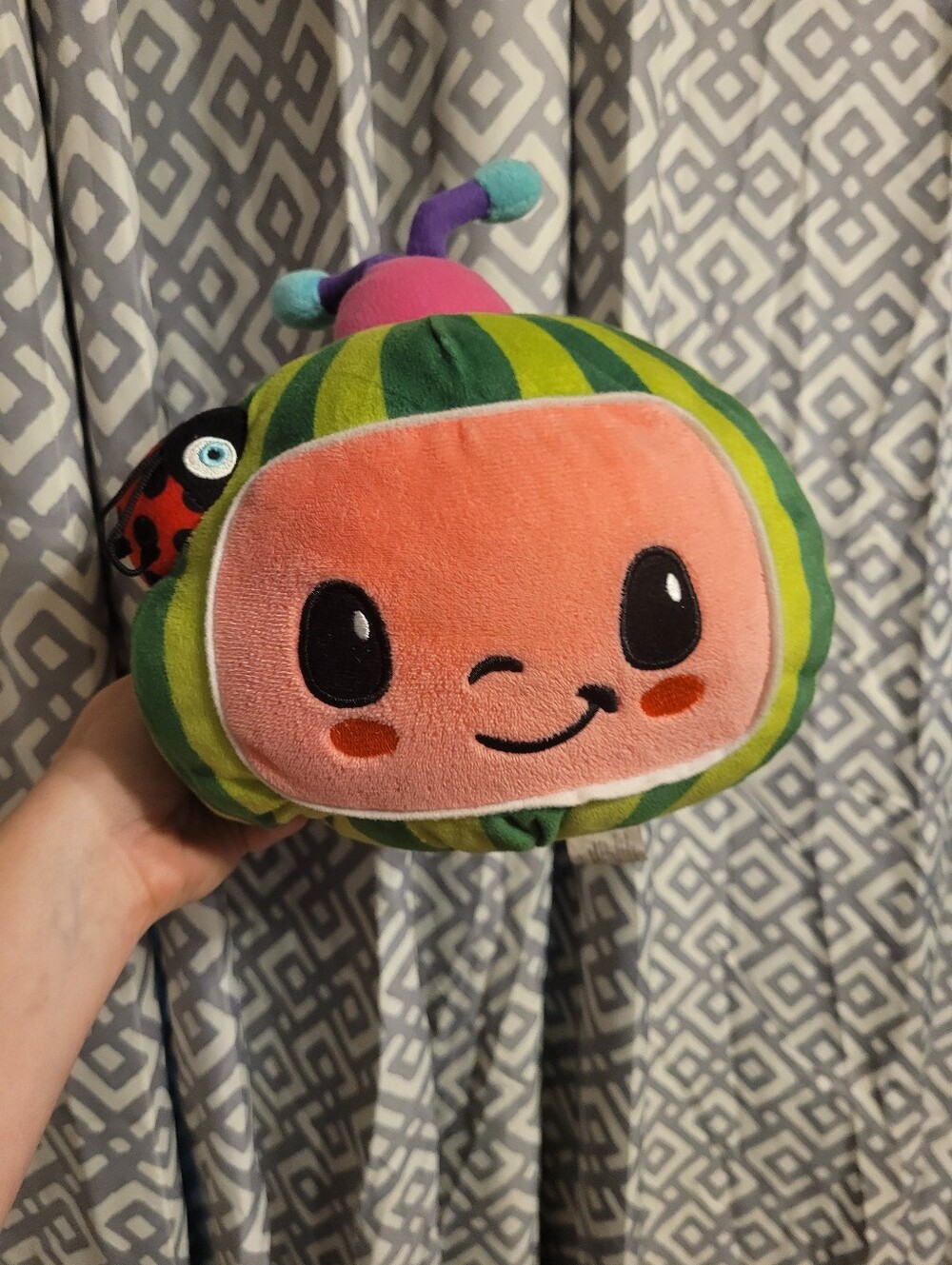 Kohls Cares CocoMelon 10” Melon plush Cuddlepillow Watermelon Ladybug